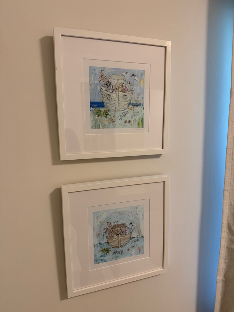 Two 8x8 Custom Framed Noah’s Arc By Chelsea Mcshane Art
